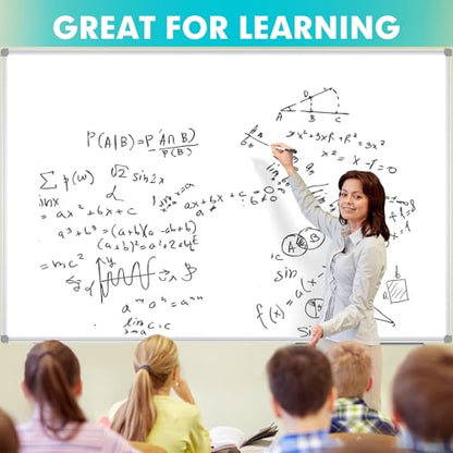 JILoffice Large Magnetic White Board, Dry Erase Board 72 x 48 Inch, Silver Aluminum Frame Wall Mounted Board for Office Home and School - size: 72 x 48 Inch