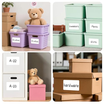HUOJI 50 Labels/Pack, 4x6 Removable Labels for Storage Bins - size: 4x6-1 Stack | 50 Sheets