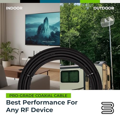 Bolton400 Coaxial Cable 60ft Black, N Male to N Male - LMR®400 Equivalent - size: 60ft Black N-Male to N-Male