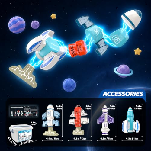 Magnetic Robot Building Toy, STEM Magnet Rocket Toys Set for Kids Age 3-5 - color: Rocket