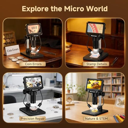 4.3" LCD Digital Coin Microscope with 2 Side Lights