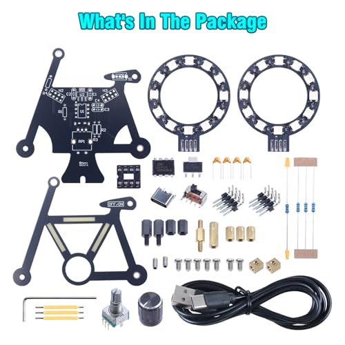 DIY Bike Soldering Kit, ICSTATION Bicycle Soldering Project With 5 Lighting Modes Knob Control LED Bike Kit Brightness Adjustable for Adults College School STEM Education