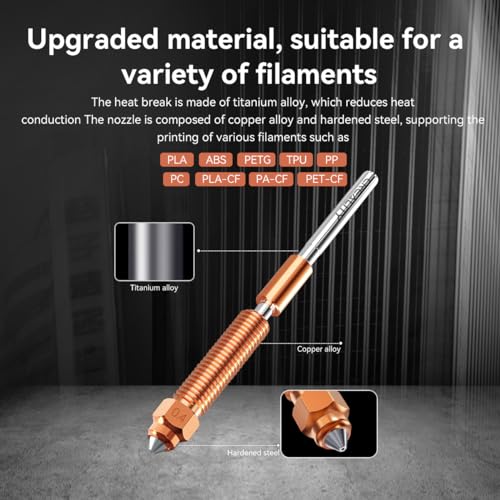 Creality K1 Series Hotend Kit with Heat Sink, Integrated Sprinkler Head Kit Quick Swap Nozzle 60W Faster Heating 300°C High Temperature Resistant High Flow Ceramic Heating Block Kit for K1/K1 Max/K1C