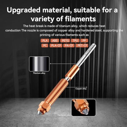 Creality K1 Series Hotend Kit with Heat Sink, Integrated Sprinkler Head Kit Quick Swap Nozzle 60W Faster Heating 300°C High Temperature Resistant High Flow Ceramic Heating Block Kit for K1/K1 Max/K1C