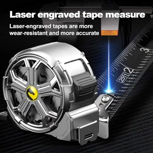 25ft Stainless Steel Tape Measure, Waterproof & Rustproof for Construction - color: 25'