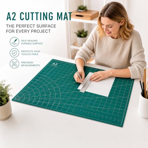 23" x 17" Self Healing PVC Cutting Mat, A2-Pink or Green - color: A2-Pink-Green