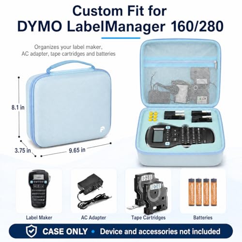 PAIYULE Label Maker Case for DYMO LabelManager 160/280, Blue - color: Blue