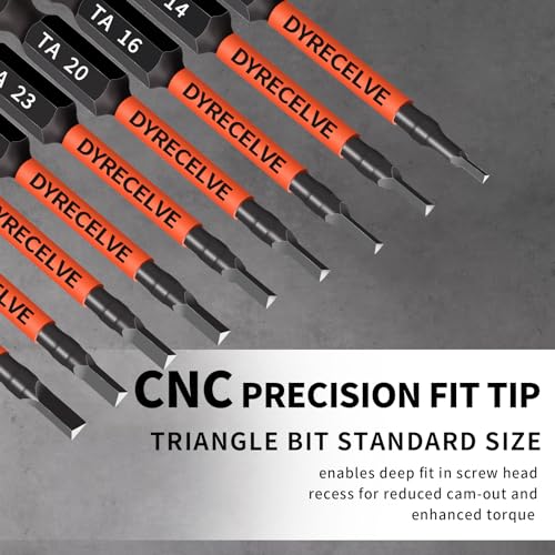 DYRECELVE 10-Pack Triangle Screwdriver, 2.56-In Magnetic Triangle Bit Set