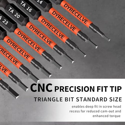DYRECELVE 10-Pack Triangle Screwdriver, 2.56-In Magnetic Triangle Bit Set