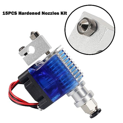 15PCS Hardened Nozzles Kit for Anycubic Kobra, 3D Printer 7PCS 0.4mm Nozzles and 2PCS 0.2mm, 0.6mm, 0.8mm, 1.0mm Wear Resistance Nozzles Kit for Anycubic Mega, Mega X, Chrion, Kobra Neo - style: Mega Harden Steel Multi Size