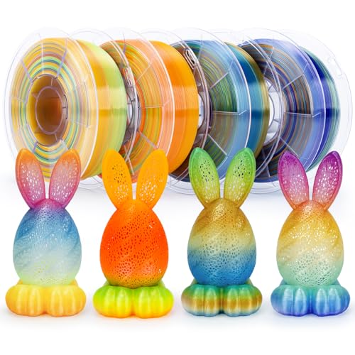 ZIRO 3D Printer Filament Bundle, Crystal Series 1kg x 4 Spool, 4 Pack - color: Crystal-4pack (Sunshine, Prism, Wave, Nectar)