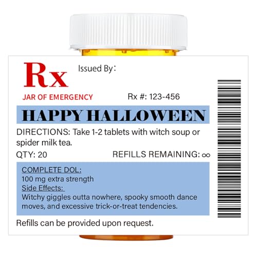 Kigeli 60 Pcs Happy Halloween Nurse Party Favors Medication Bottle Labels - style: Happy Halloween