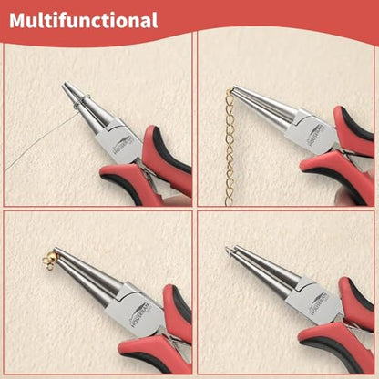 2-Piece 5-Inch Jewelry Pliers Set, Round Nose and Flat Nose Plier