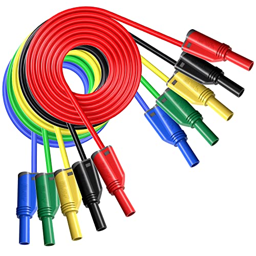 Goupchn 5PCS 4mm Safety Shrouded Banana Plug Silicone Test Leads - color: Five Colors, size: Test Leads