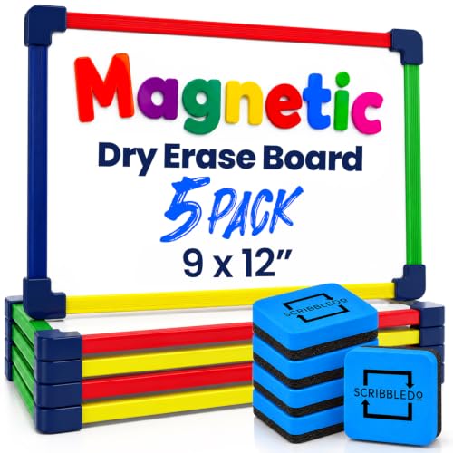 5 Pack Small White Board Dry Erase Board for Kids Portable 9"x12" Drawing Magnetic Mini Whiteboard White Board for Students Teachers School Supplies Lapboard Small Dry Erase Board for Kids & Erasers - color: Pack of 5