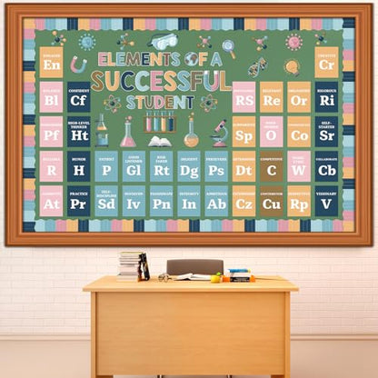 Funrous Periodic Table of Elements Bulletin Board Decorations Set Science Elements Classroom Decor Chemistry Laboratory Paper Cutouts for High School Bedroom Science Teacher Wall Party Supplies - style: Periodic Table