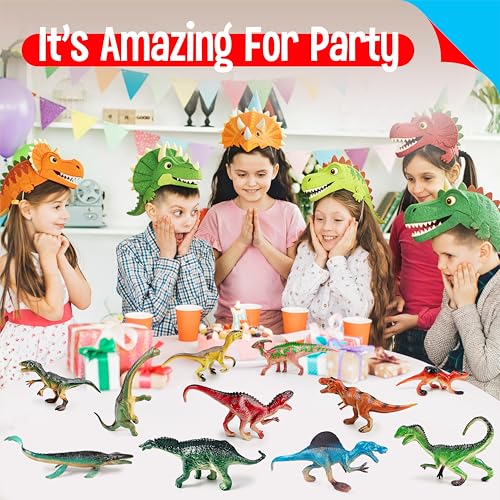 12 Dinosaur Toys for Kids, Plastic Animal Figurines Portable Dinosaur Figures Playset Montessori Toy Educational Game for Homeschool Preschool Toddler Kids - style: Large Dinosaur (excluding cards)