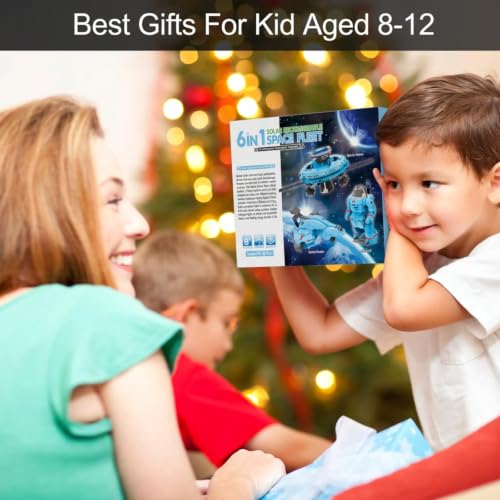 STEM Education Solar Robots Toys for Kids Age 8+, 6-in-1 DIY Science Kit Space Toys, 120 Pcs Building Experiment Robotics Set Birthday Gifts for Boys & Girls - color: Blue