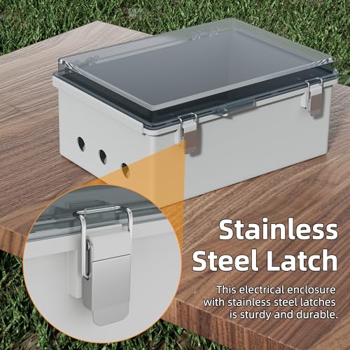 Joinfworld Clear Electrical Enclosure Box 12.8x8.8x4.2 for WiFi Router - size: 12.8 x 8.8 x 4.2 inches