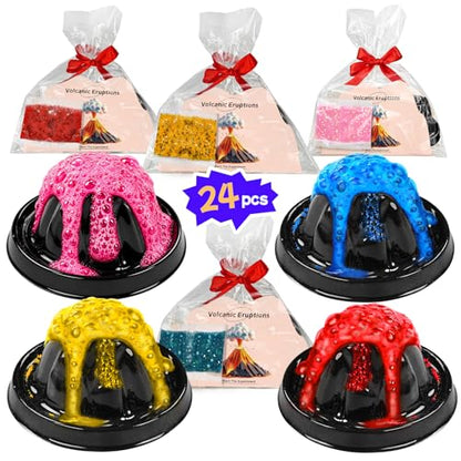 rifamee 24Pcs Volcano Eruption Science Kit Party Favor Experiments Gifts for 4-6 8-12 Age Boys and Girls Valentine's Day Christmas (Volcano 2, One Size)