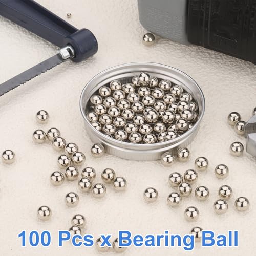 uxcell 100Pcs 6.5mm Bearing Balls, Carbon Steel Balls Nickel-Plated - size: 6.5mm