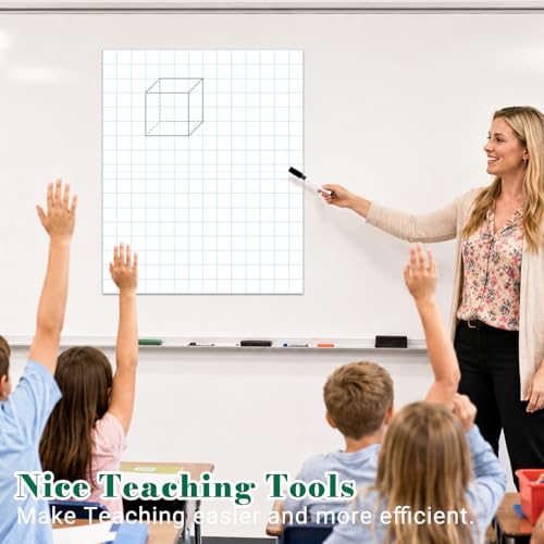 Giant Magnetic Notebook Paper for Classroom 17x 21 in Dry Erase Lined Paper - size: Graph Grid Paper - 21 x 17 in