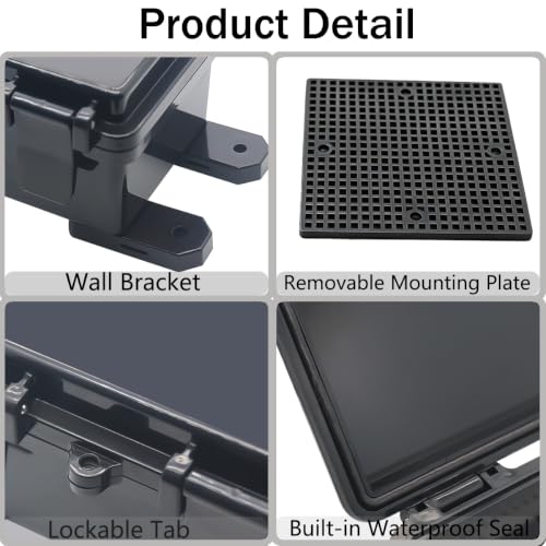 Junction Box, Hinged Black Clear Cover IP67 Waterproof ABS Project Box with Mounting Plate Electrical Box Enclosure with Wall Bracket 5.9 x 5.9 x 3.5inch(150x150x90mm) - color: Clear, size: 5.9"x5.9"x3.5"