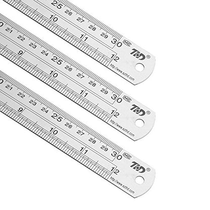 ZZTX Metal Ruler 12 Inches Stainless Steel 6 Pack