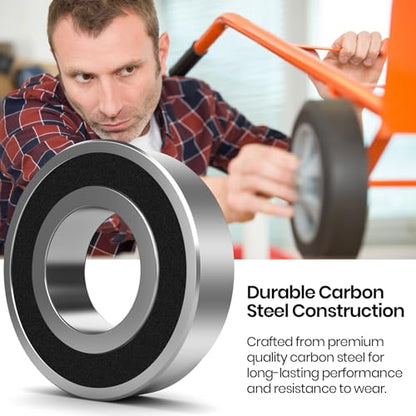 (4-Pack) 5/8" Bearings Carbon Steel - ID 5/8" x OD 1-3/8" Applicable Lawn Mower, Wheelbarrows, Carts and Hand Trucks Wheel Bearings Replacement - size: 5/8" Hole
