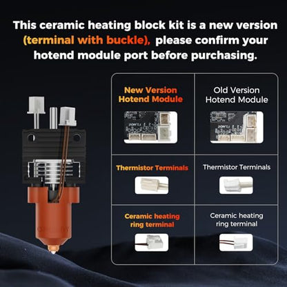 Creality Official 2025 K1/K1C/K1 SE/K1 Max Hotend Kit, Upgrade Ceramic Heating Block Kit, New Version Terminal with Buckle, 600mm/s High-Speed with Unicorn Quick Swap Nozzle for K1 Series 3D Printers - style: K1/K1C/K1 SE/K1 Max
