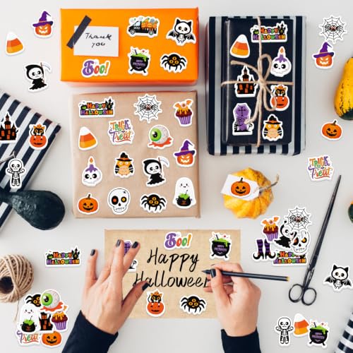 300Pcs Halloween Foam Stickers, Self-Adhesive Ghost Pumpkin Spider Stickers Halloween Decals Sticker Decorations for Home Office School Classroom DIY Art Craft Party Supplies - style: Halloween