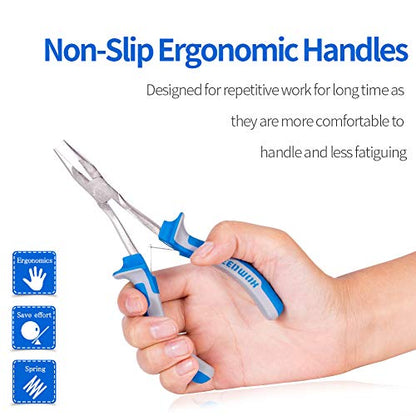 SPEEDWOX Long Reach Long Nose Pliers 6 Inches Mini Wire Cutter Side Cutting Slim Precision Fine Pliers for Hard to Reach Narrow Spaces Serrated Jaws High Leverage Reduce Efforts Non-slip Handles - style: Long Nose Pliers