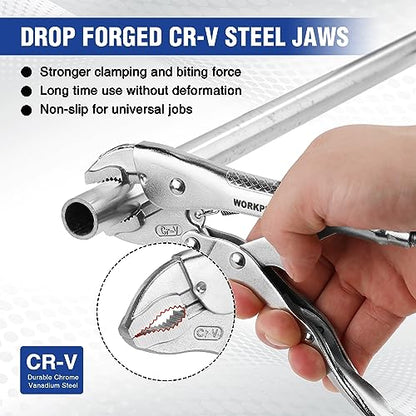 WORKPRO Locking Pliers, 7-inch Curved Jaw Vice Grips pliers - size: 7"