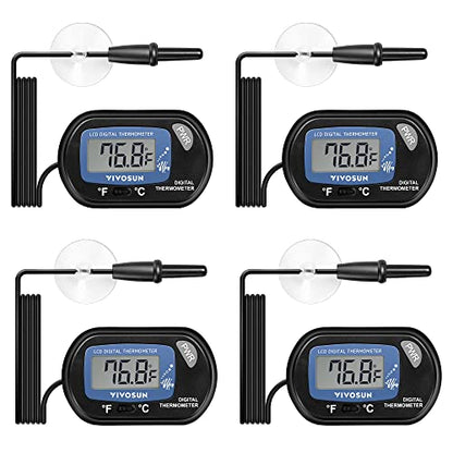 VIVOSUN 4-Pack LCD Digital Aquarium Thermometer - size: 4 packs