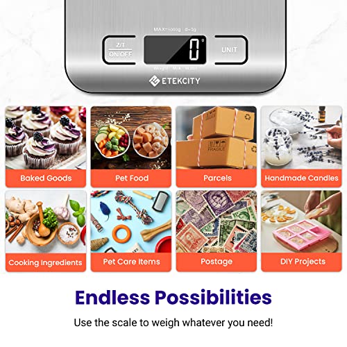 Etekcity Food Kitchen Scale, Digital Grams and Ounces, 11lb - color: Stainless Steel