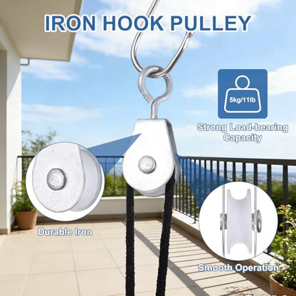 PATIKIL Mini Iron Pulley Wheel 0.43" ID 2.32" L 12Pcs Single Sheave - size: 0.43" ID 2.32" L