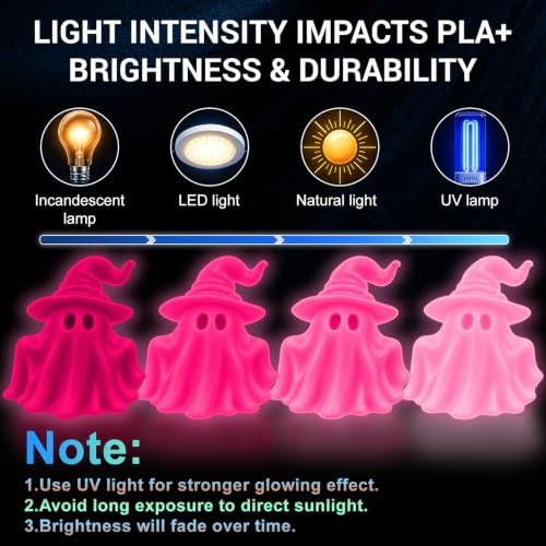 Glow in the Dark PLA+ Filament, 1KG(2.2lbs), Red, 1.75mm - color: Red