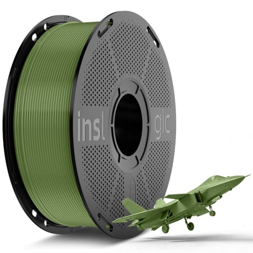 Inslogic Pre-Dried PLA Pro Filament 1.75mm, Tough PLA+, 1kg Olive Green - color: 1kg Olive Green