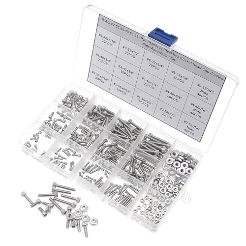 #2-56#4-40#6-32 UNC Knurled Hex Socket Head Cap Screw & Nut Kit - size: #2-56UNC/#4-40UNC/#6-32UNC