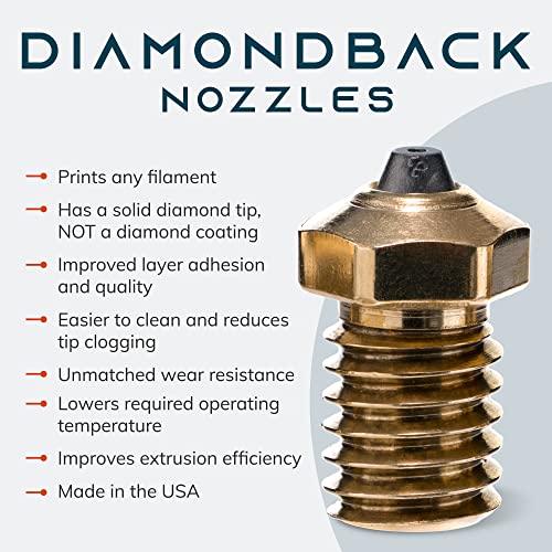 Diamondback V6 Compatible 3D Printer Nozzle, Diamond Tip, Brass, 0.8mm - size: 0.8mm
