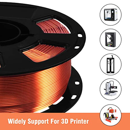BBLIFE Silk PLA Filament, Metallic Copper 1.75mm PLA 3D Printer Filament - color: Copper