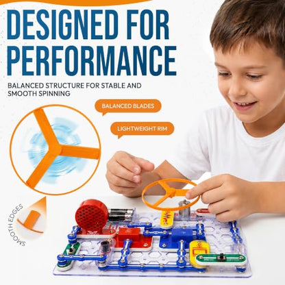 3-Pack Fans Compatible with Snap Circuits 6SCM1F M1 Motor - color: Blue-green-orange