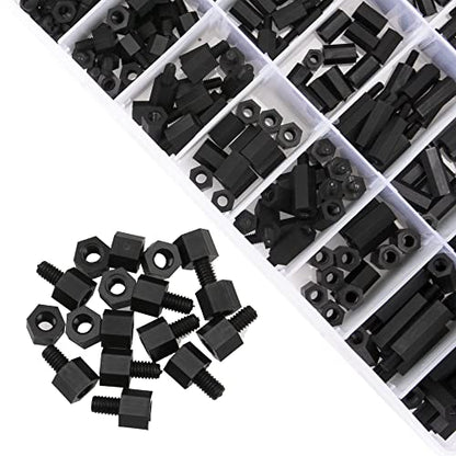 432Pcs M2.5 M3 M4 Male Female Nylon Hex Standoff Screw Nut Threaded Pillar PCB Motherboard Assortment Kit