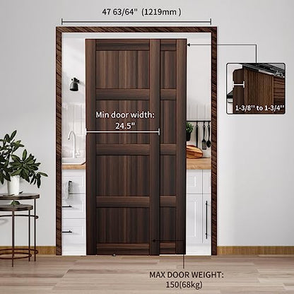 Heavy Duty Bypass Sliding Closet Door Track Hardware 48",4FT Aluminium Pocket Door Track Rail Set, Smoothly and Quietly, for 2 Door System - size: XC40-48"