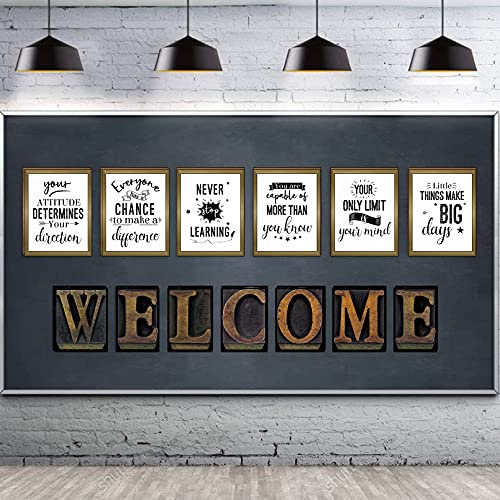 DUAIAI 13pcs Bulletin Board Posters for Classroom Decorations - color: White