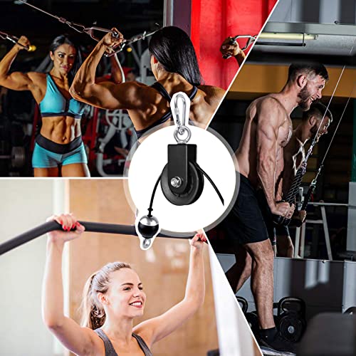 SERTT Gym Pulley System, Fitness Swivel Pulley Wheel with Hanging Strap Carabiner, Swivel Pulley Block for DIY Home LAT Pulldown and Lift Cable Machine - color: 1 PC