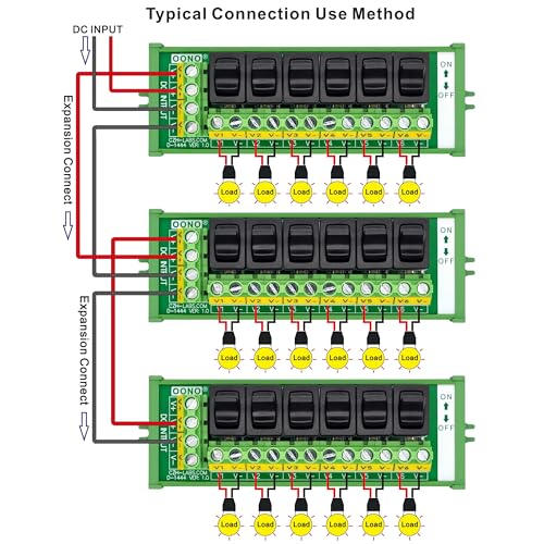 Screw Mount 6 Channel Paddle Switch DC Power Distribution Strip Module - style: Paddle Switch, Screw Mount
