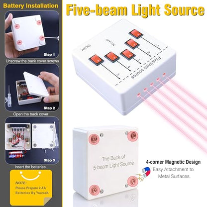 Physics Optical Experiment Set Multifunction Reflector Refraction 5-Line Light Source Lenses Various Prisms Mirror Magnetic Demo Board Teaching Demonstration Equipment for Teacher Education