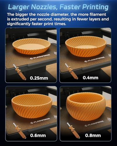 FLASHFORGE AD5X 3D Printer Hardened Nozzle, High Flow 32mm³/s Hotend Kit, High-Speed 3D Printer Part (Hardened-0.8 mm) - style: Hardened-0.8 mm