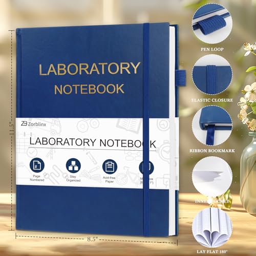 Lab Notebook - Chemistry Laboratory Notebook for Student, 8.5" X 11" - color: Blue